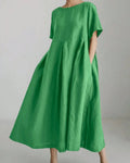 Crewneck Short Sleeve Casual Loose Fit Dress