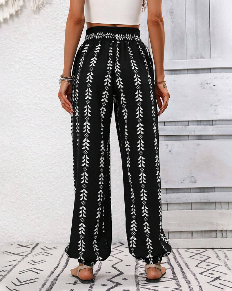 Geometric Print Casual Bloomers