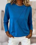Button-Down Crew Neck Top