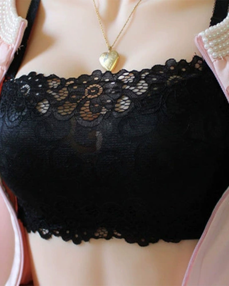 A Solid-Color Strapless Bra