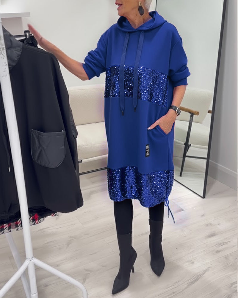 Hooded Fashion Patchwork Dress