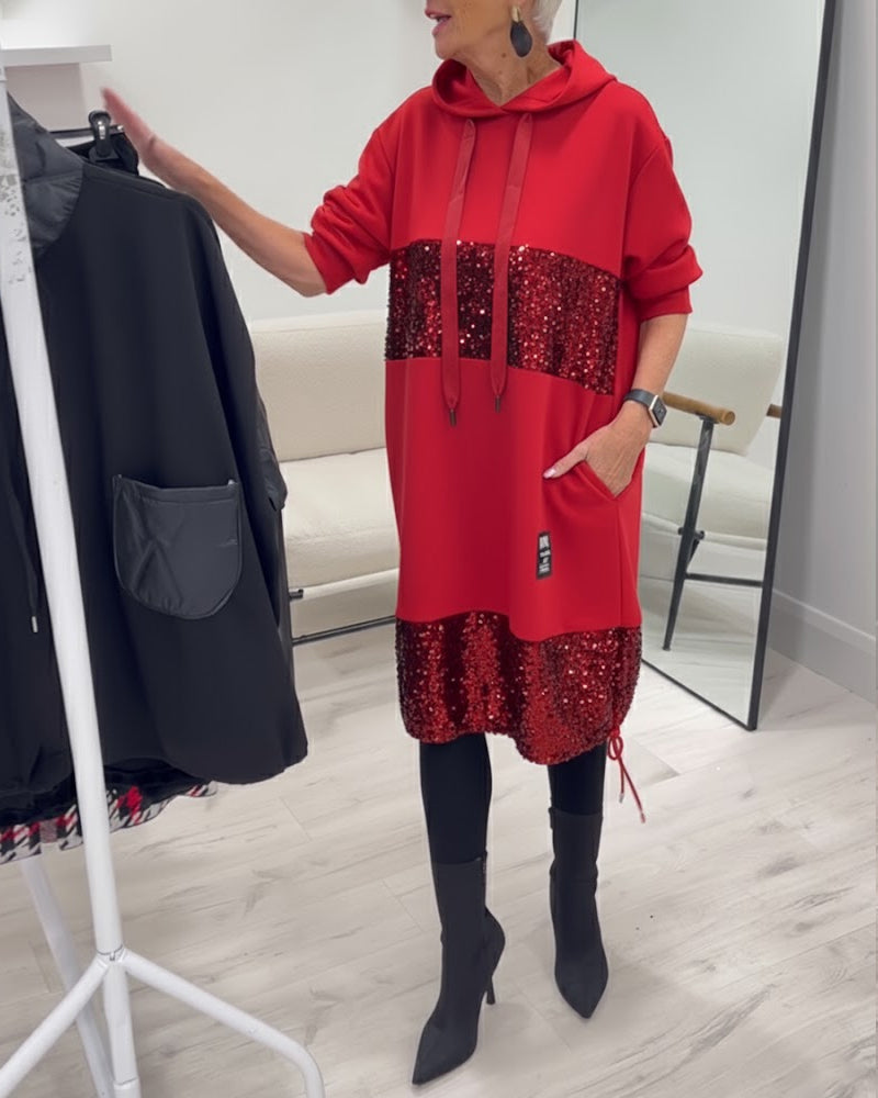 Hooded Fashion Patchwork Dress