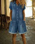 Short Sleeve 100% Cotton Jumpsuits