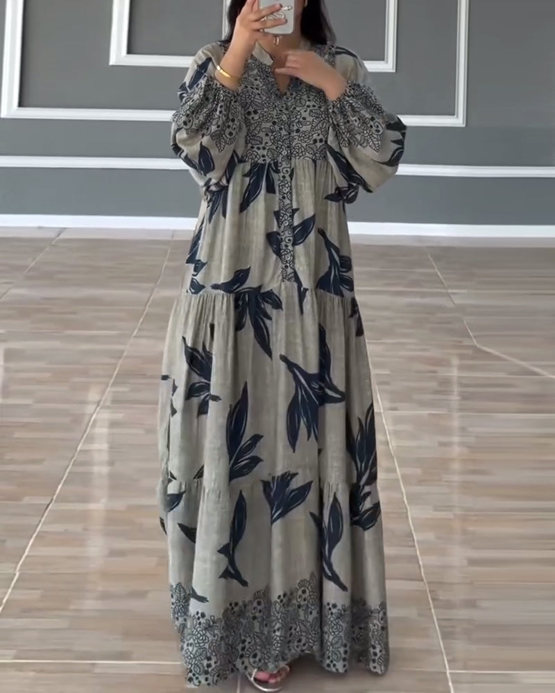 Casual Printed Long Sleeve Dress