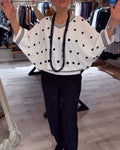 V-Neck Polka Dot Loose Blouse