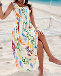 Colorful animal print sleeveless dress