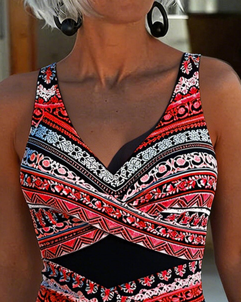 Tank Style Printed One-Piece