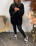 Solid color patchwork sweatshirt
