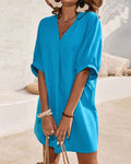 Casual Solid Color Straight Dress