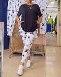 Mid-Rise Casual Printed Pants