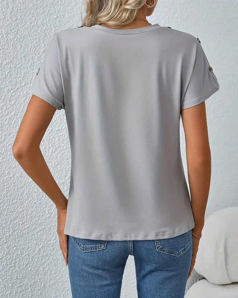 Crew Neck Leopard Print Color Block T-Shirt