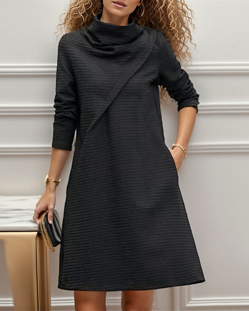 High neck pocket couture dress