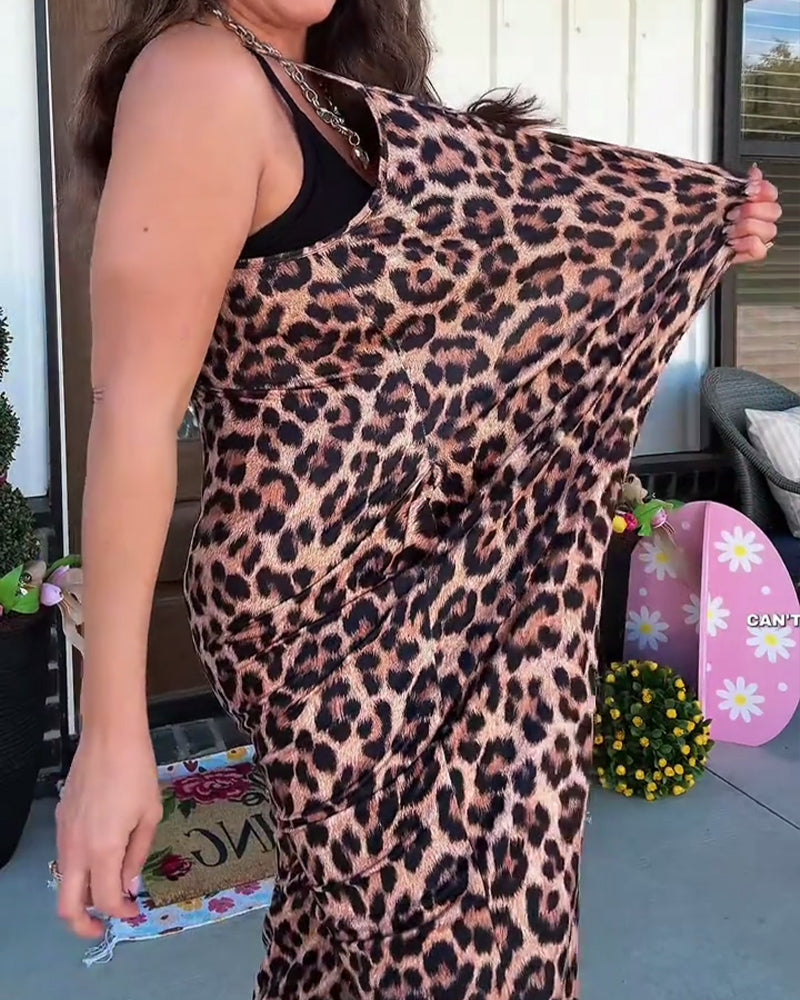 Leopard Print Strappy Jumpsuit