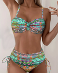 Ethnic Print Sexy Bikini Set