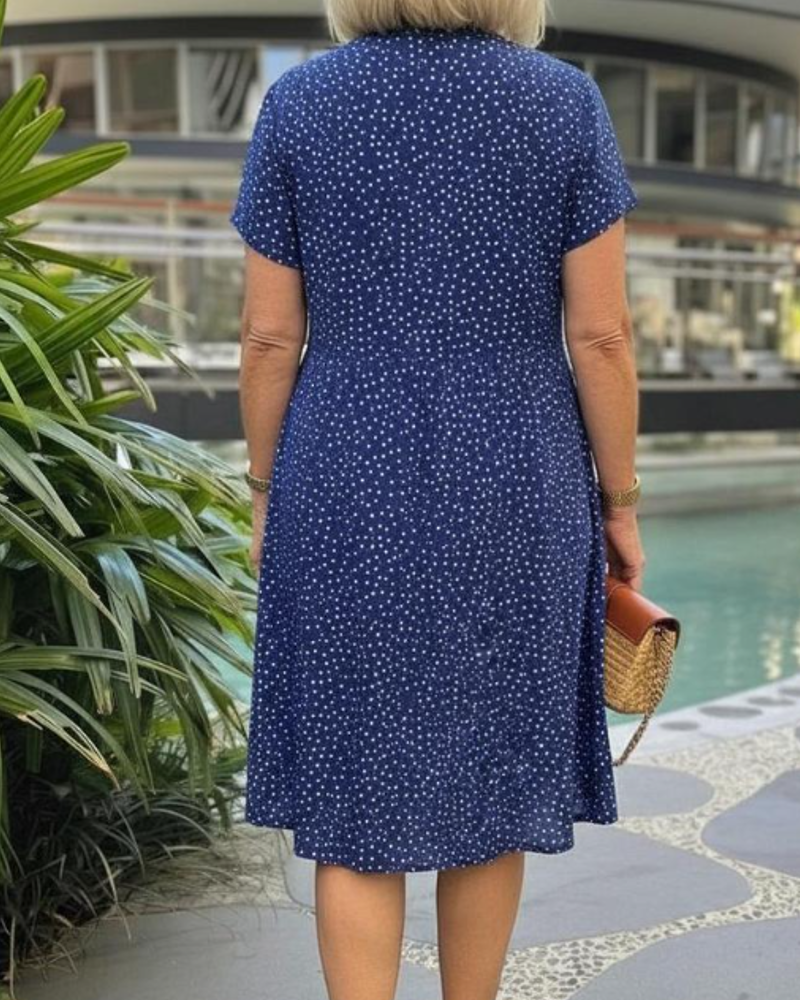 V-Neck Short Sleeve Short Dress