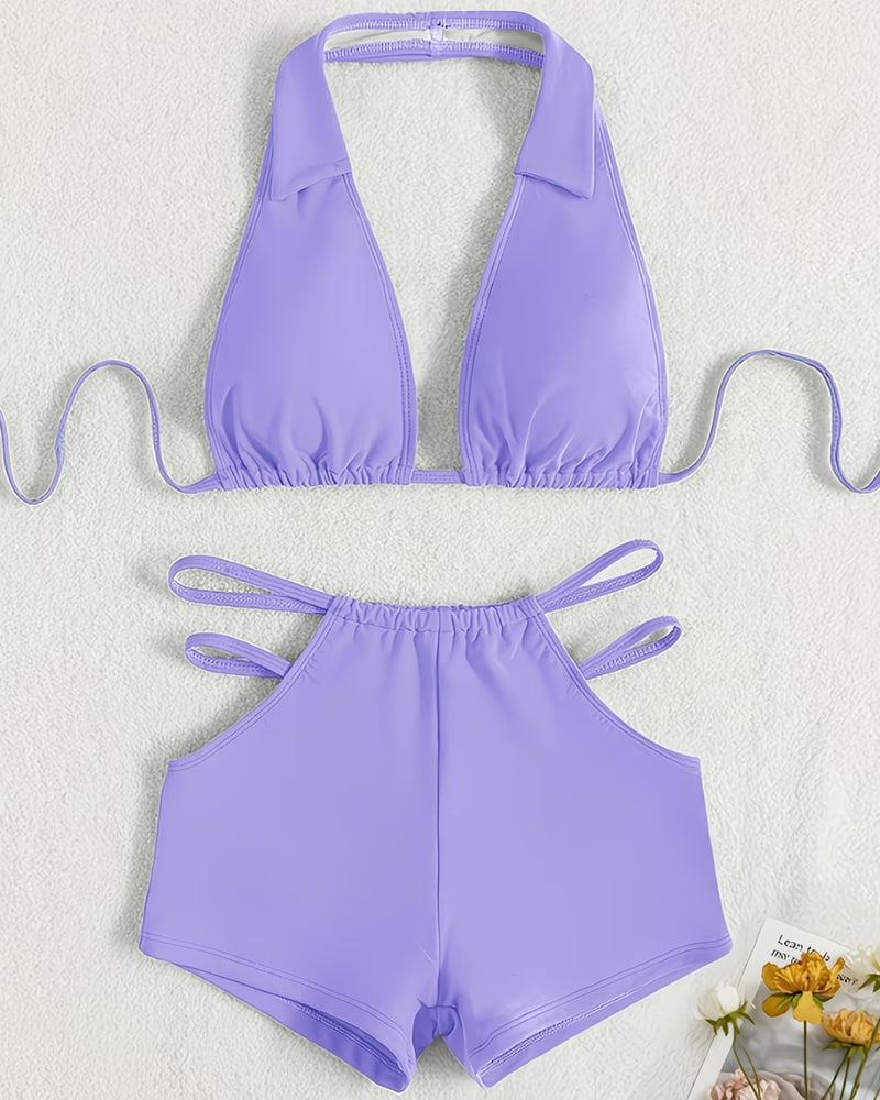 Lapel Halter Bikini