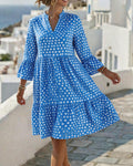 Small V-Neck Polka Dot Loose Dress