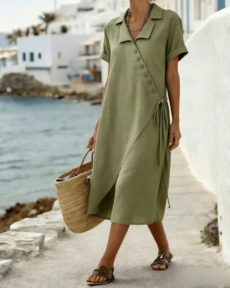 Lapel Strappy Dress