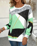 Fashionable Round Neck Printed Sweatshirt
