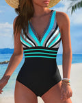 Sexy V-Neck Polka Dot One-Piece Swimsuit