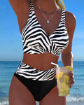 Zebra Contrast Color Bikini