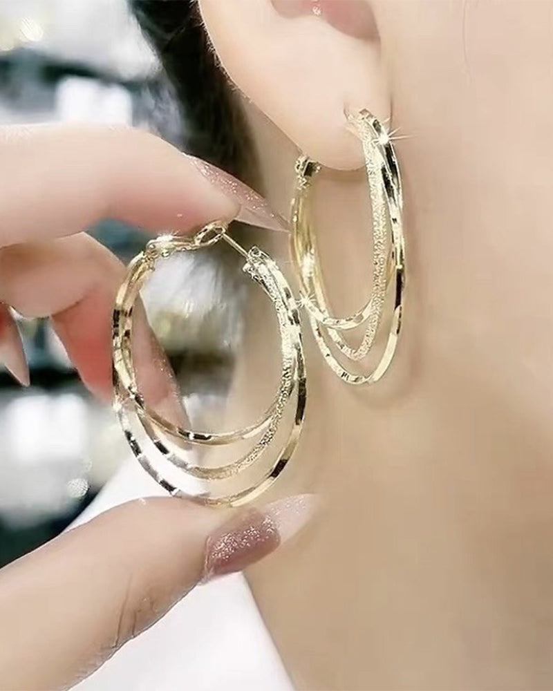 Multi-layer hoop earrings