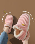 Home warm solid color flat shoes
