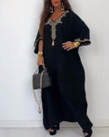 V-neck loose simple dress