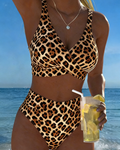 Crisscross Leopard Bikini