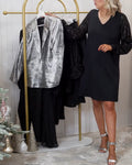 Sequined elegant solid color dress