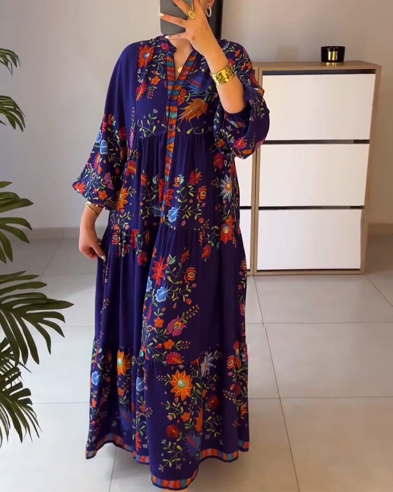 Elegant Floral Print Dress