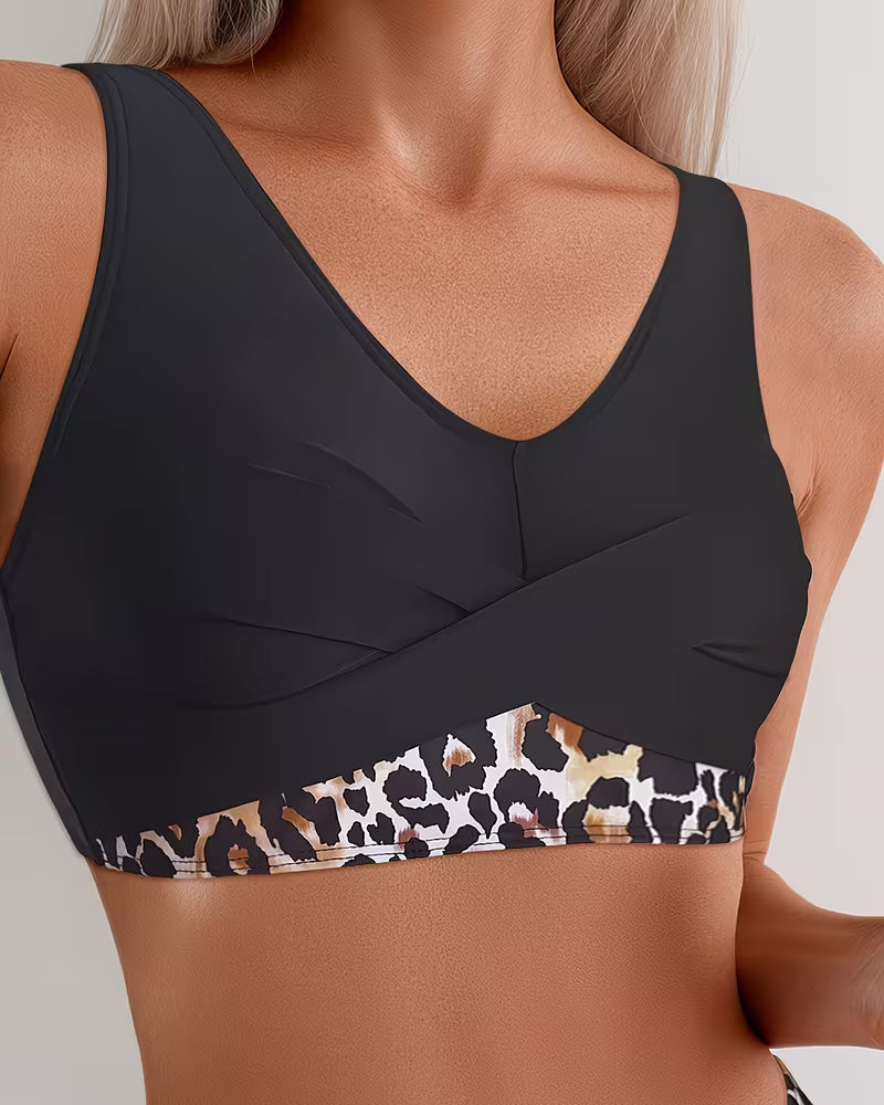 Leopard Sporty V-Neck Bikini