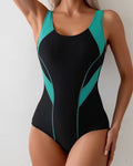 Color-Blocked Sport One-Piece