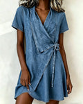 Designer Denim Short Dress