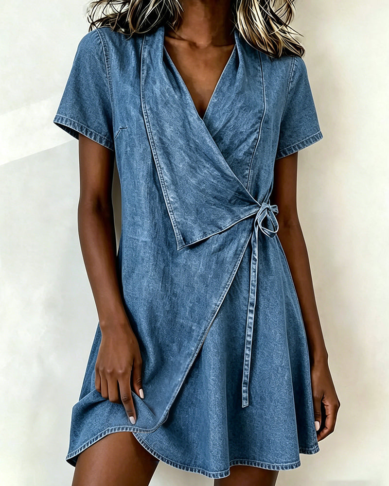 Designer Denim Short Dress