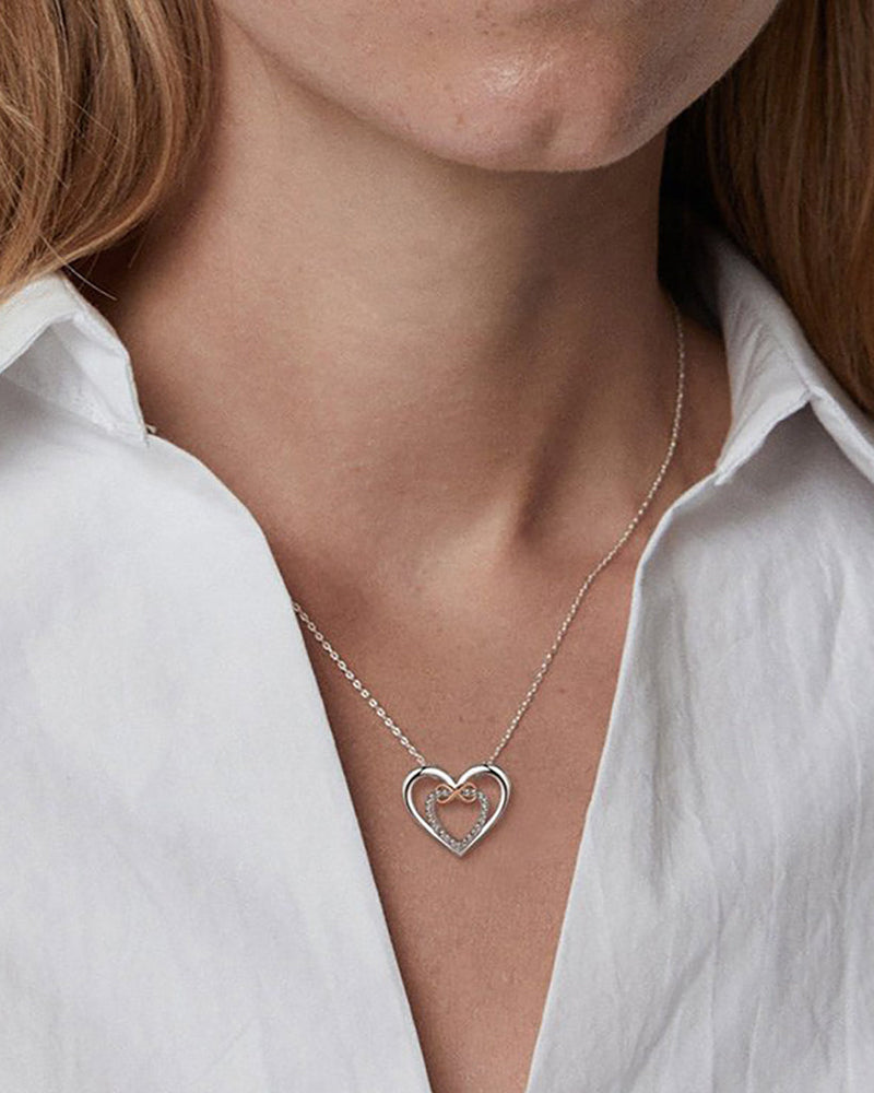 Fashion two-color love necklace