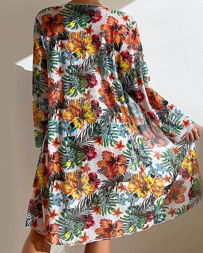 Floral Print Bikinis and Cover Up