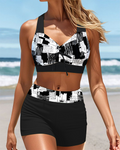 Fashion Printed Boyshort Bikini