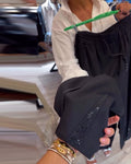 Casual solid color drawstring sequin patchwork pants