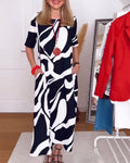 Abstract Print Maxi Dress
