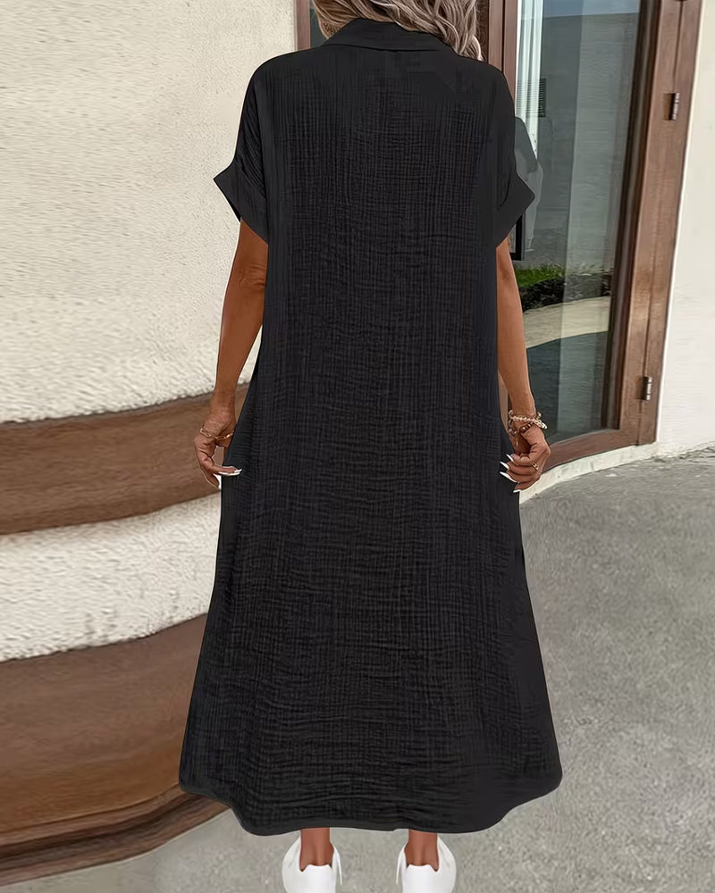 Polo Shirt Style Pocket Dress