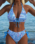 Sexy Halterneck Printed Bikini
