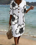 Floral Print Ruffle-Sleeve Dress