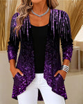Irregular Faux Two-Piece Printed Top