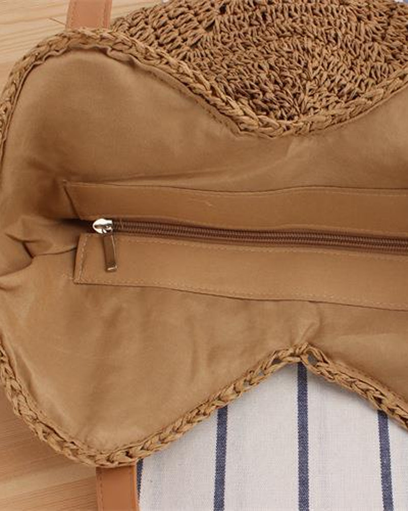 Tote Crossbody Straw Bag