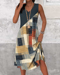 Sleeveless V-Neck Contrast Dress