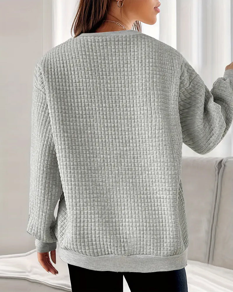 Heart Print Long-Sleeved Sweatshirt