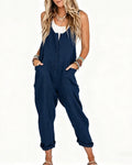 Button Decorative Pocket Casual Jumpsuits