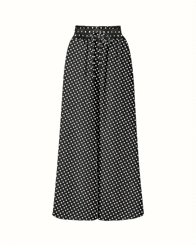 Polka Dot Print Long Pants