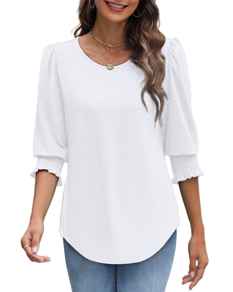 Puff Sleeve Printed Blouse